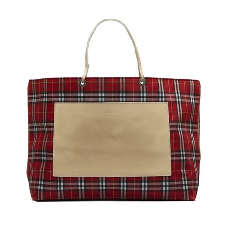 burberry plaid nylon tote|Burberry tote bag.